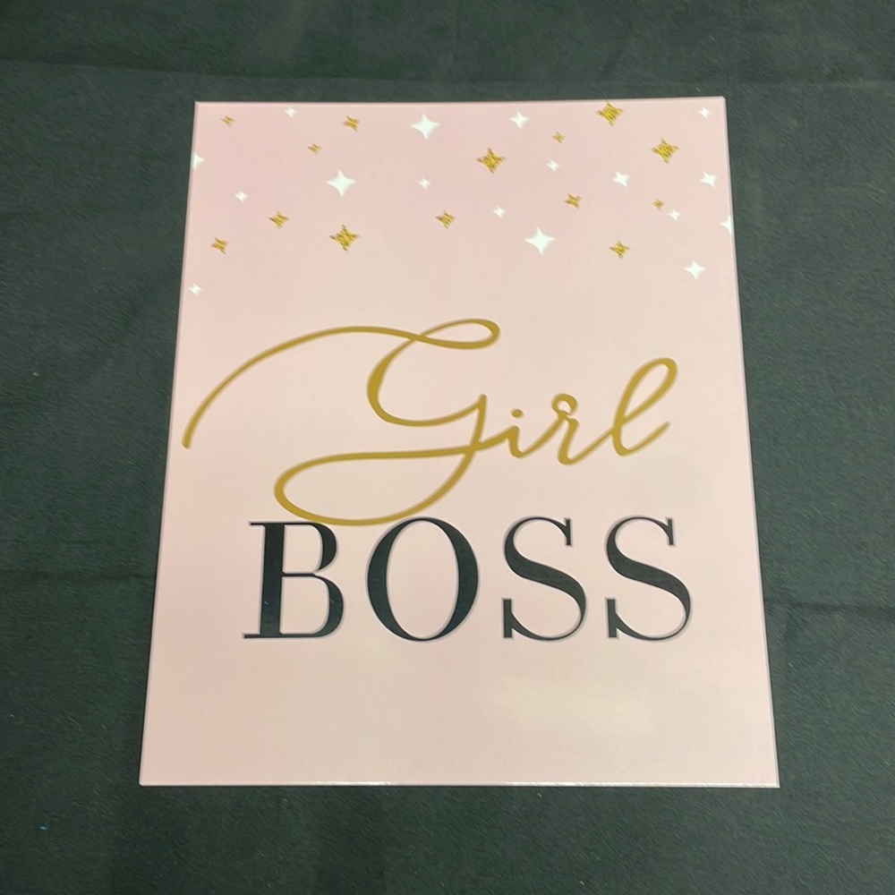 Girl Boss Wall Art Posters 4‎ Pink Gold Motivational Quotes Office Dorm Decor